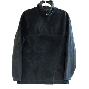 ST. JOHNS BAY MENS FLEECE HALF ZIP PULLOVER BLACK SIZE MEDIUM
